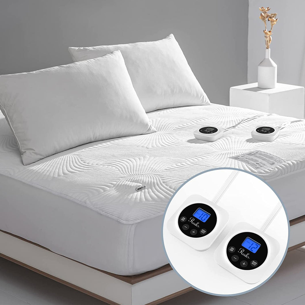 Electric Zoned Heated Mattress Pad Cover Dual Control
