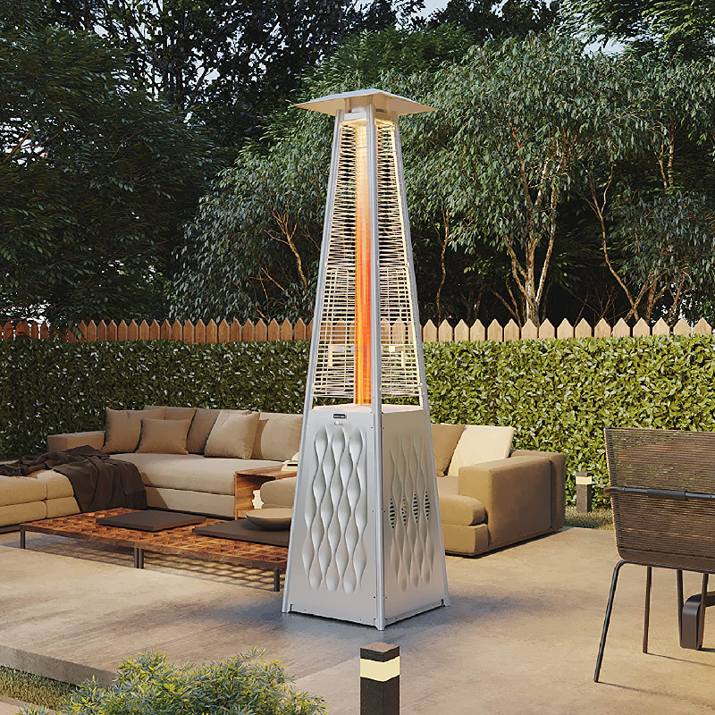 Pyramid Patio Heater, 48000 BTU Outdoor Flame Patio Heater All Stainless Steel